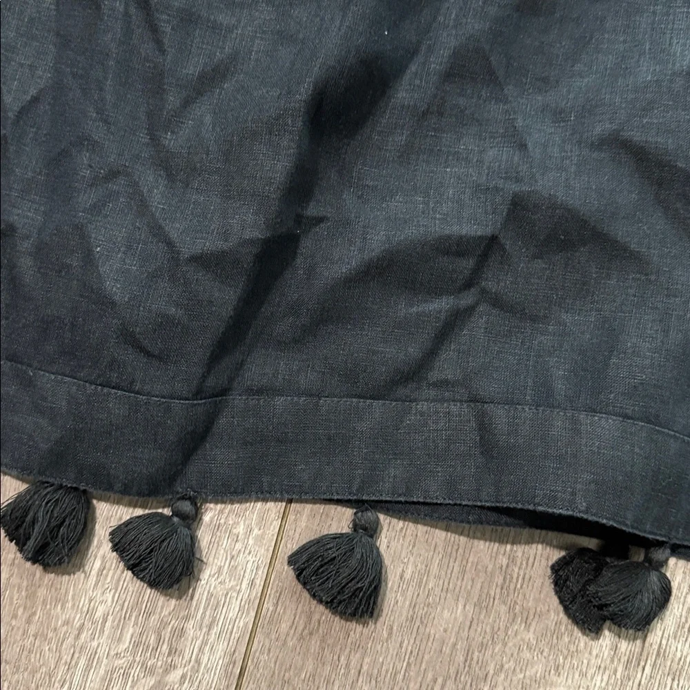 Vineyard Vines Black Ruffle Sleeve Cover Up XXL 100% linen